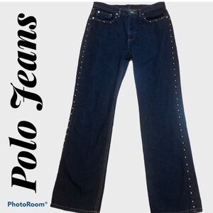 POLO RALPH LAUREN Dark Wash Studded Bootcut Jeans